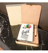 Grafik Tasarımcı Ahşap Kutulu Defter Kalem Set