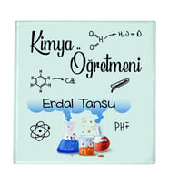 Kimya Öğretmenine Hediye İsimli Cam Bardak Altlığı - Öğretmenler Günü Hediyesi (1 adet)