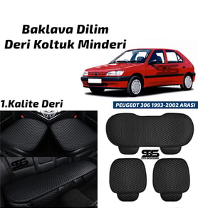 Peugeot 306 1993-2002 Arası Siyah Deri Oto Koltuk Minderi