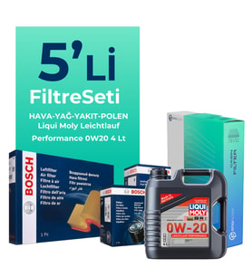 Bosch Fiat Egea 1.3 Dizel Filtre Bakım Seti Liqui Moly Motor Yağlı (2019-2023) 5 Li