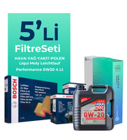 Bosch Fiat Egea 1.3 Dizel Filtre Bakım Seti Liqui Moly Motor Yağlı (2019-2023) 5 Li