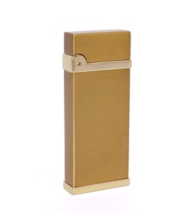 Metal Puro Çakmağı Brushed Gold - Tek Torch Jet Alev (Sarı)