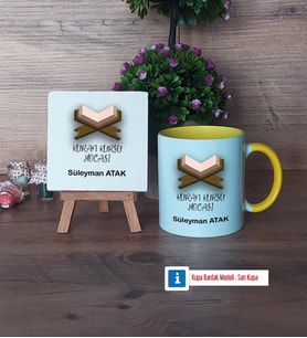 Kuran Kursu Hocası Dekoratif Taş, Kupa Bardak Kırmızı Hediye (Model 6)
