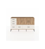 Arges Konsol 4 Raflı 6 Çekmeceli 3 Kapaklı 176x30x99 Çam-Çam/Aytaşı