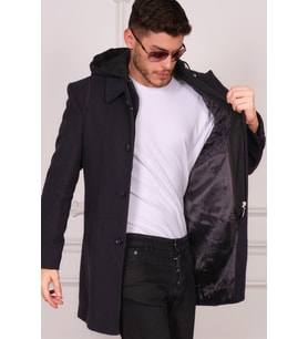 PLT8335 DEWBERRY ERKEK PALTO-DESENLİ LACİVERT