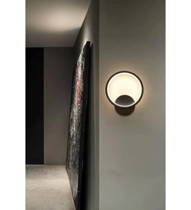 Aura Modern Tasarım Gün Işığı Ledli Hol - Banyo - Mutfak - Salon Led Duvar Aplik (Siyah)