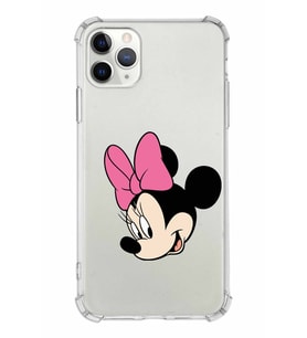 Apple iPhone 11 Pro Uyumlu Köşe Korumalı Antişok  Kapak Minnie Mouse Tasarımlı Şeffaf  Kılıf