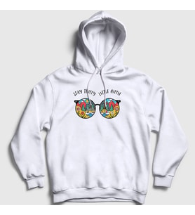 Presmono Unisex Beyaz Camper Kamp Kapüşonlu Sweatshirt 285953tt