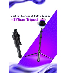 175 cm Uzaktan Kumandalı Bluetooth Selfie Çubuğu ve Tripod