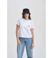 Smart Devil Kadın Baskı T-Shirt (Beyaz)