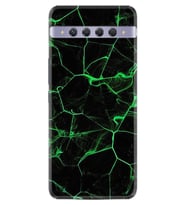 Tcl 10 Plus Kılıf Excode Desenli Silikon Kılıf Excode Yeşil Şerit Mermer 1320