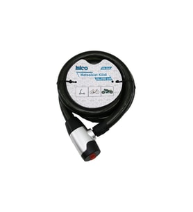 ANAHTARLI AÇ-KAPA KİLİT KAPAKLI MOTOR - BİSİKLET KİLİT ÇELİK TEL SİYAH ŞEFFAF KILIF 24MMX150CM (5343)