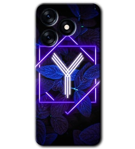 Tecno Spark 10 Pro Kılıf HD Desen Baskılı Kılıf - Dark Neon Yaprak Y Harfi