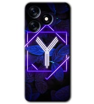 Tecno Spark 10 Pro Kılıf HD Desen Baskılı Kılıf - Dark Neon Yaprak Y Harfi