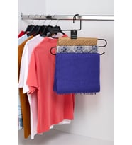 Siyah Dolap İçi 3 Katlı Pantolon Elbise, Şal, Eşarp, Askısı, Gardrop Askılığı - Metal Paslanmaz