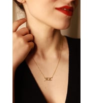 Kişiye Özel 925 Ayar Gümüş Çift Harf Kolye
