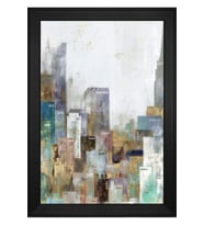Soyut Şekiller Motifli Kanvas Tablo 80 x 110 cm Siyah Çerçeve