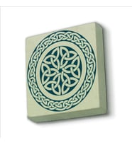 Keltik Stili Yuvarlak Desen Baskılı Doğaltaş  Magnet(KD-056)Buzdolabı Süsü