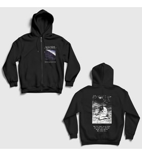 Presmono Unisex Siyah Bergtatt Metal Ulver Sırt Baskılı Fermuarlı Kapüşonlu Sweatshirt 552977tt