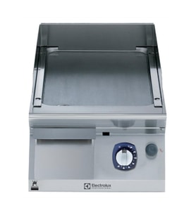 Electrolux Professional Endüstriyel Gazlı Izgara, Yarım Modül, Düz Fırçalanmış Krom Kaplamalı Çelik Pişirme Yüzeyli, Eğimli, Termostatik Kontrol, Kazıyıcı Dahil - 400 Mm E7IIKAAOMCA