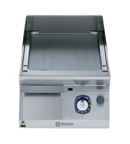 Electrolux Professional Endüstriyel Gazlı Izgara, Yarım Modül, Düz Fırçalanmış Krom Kaplamalı Çelik Pişirme Yüzeyli, Eğimli, Termostatik Kontrol, Kazıyıcı Dahil - 400 Mm E7IIKAAOMCA