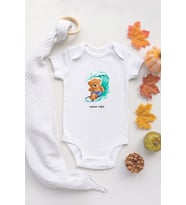 Özel Tasarım Lisanslı Sevimli Ayı Surf Bebek Body Beyaz Bebek Badi Zıbın