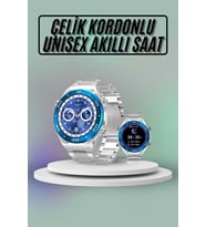 Akıllı Saat Çelik Kordonlu Amoled Ekran Android İos Uyumlu Çağrı Cevaplayabilen