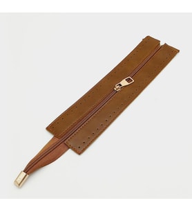 Angel Çanta Aksesuar Taba Renk 28 Cm Derili Fermuar Light Gold Metalli