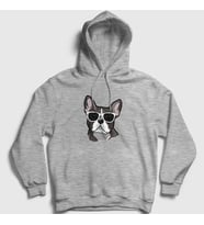 Presmono Unisex Gri French Bulldog Köpek Kapüşonlu Sweatshirt 401671tt (Gri)