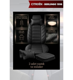 citron berlingo 1998 Koltuk ve Kılıf uyumlu Lüks Siyah Minder Yastık 2 Minder 2 Yastık