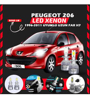 Peugeot 206 1996-2011 Uzun Far Uyumlu Şimşek Etkili Led Xenon Performance Series H7