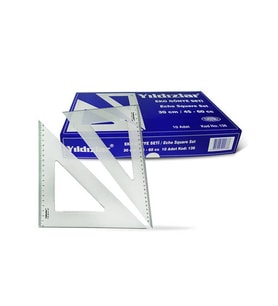 Yıldızlar Plastik Gönye Seti 30 cm 30-60-90 ve 45-45-90 Derece 
