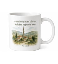 Memleket Özlemi Yazılı Baskılı Kupa Bardak Hediye Porselen Mug
