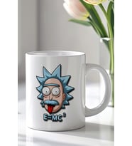 Rick and M. Tasarımlı 330ml Baskılı Beyaz Seramik Kupa Bardak