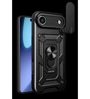 iPhone 17 Air Pars Lens Yüzüklü Silikon - Siyah