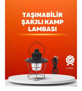 4 Fonksiyonlu Dekoratif Kamp Lambası – Tungsten Ampul, Usb Çıkışlı (Çok Renkli)