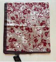 ZER Çiçek Motifli Floral Desenli Özel Tasarım Şal (Kahverengi-Kahve)
