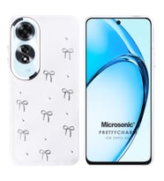 Microsonic Oppo A60 Kılıf PrettyCharm Bow (Gümüş)
