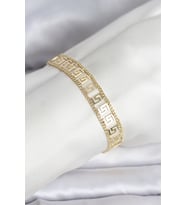 316L Çelik Gold Renk Labirent Model Kadın Bileklik 5886 - SSSSSS1366-2766