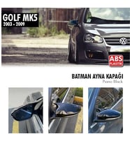 Drs Tuning Golf Uyumlu 5 (2003-2009) Batman Yarasa Ayna Kapağı (Parlak Siyah)