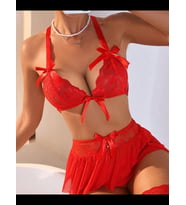 Fantezia Night Tegan Fantazi Kırmızı Dantelli Fiyonklu Babydol TG279240