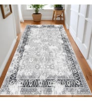 Rovigo Home Dijital Baskı Yıkanabilir Kaymaz Taban Salon Halısı Ve Yolluk RV120-FNL426 (Gri)