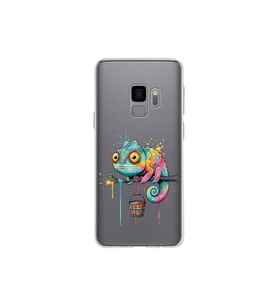 Samsung Galaxy S9 ile Uyumlu Splash Bukalemun Tasarımlı Şeffaf Silikon Kılıf