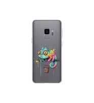 Samsung Galaxy S9 ile Uyumlu Splash Bukalemun Tasarımlı Şeffaf Silikon Kılıf