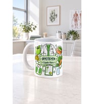 Kişiye Özel Diyetisyen Meslek Yeşil Yazılı Baskılı Beyaz Kupa - Diyetisyene Hediye Bardak Fincan Mug