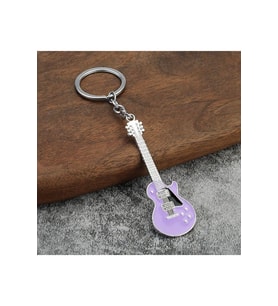 Gitar Lila Gitarist Hediye Anahtarlık veya Çanta Süsü (Çok Renkli)