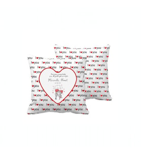 Kişiye Özel Tasarlanabilir I love You Temalı Yastık*36x36,cm (,Hediye,Paketi Yapılır,Not Yazılır)