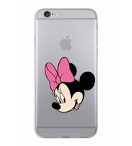 Apple iPhone 6S Plus Uyumlu Kapak Minnie Mouse Tasarımlı Şeffaf Silikon Kılıf
