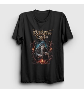 Presmono Unisex Siyah Cover Oyun Baldur's Gate T-Shirt 496600tt