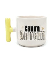 Canım Annem Baskılı Sarı Kulplu T Kupa